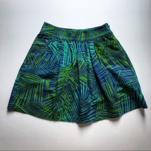 Banana Republic linen blend skirt, palm print, 0P